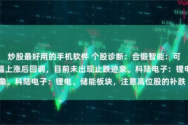 炒股最好用的手机软件 个股诊断：合锻智能：可控核聚变概念，前期大幅上涨后回调，目前未出现止跌迹象。科陆电子：锂电、储能板块，注意高位股的补跌（胡佳）