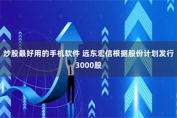 炒股最好用的手机软件 远东宏信根据股份计划发行3000股